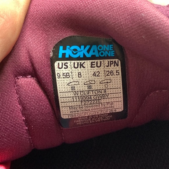 Hoka Clifton 8 Womens Running Shoes Purple Pink Athletic Sneakers - Picture 10 of 10